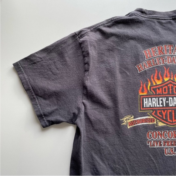 Vintage Harley-Davidson Gray Short Sleeve T-Shirt Live Free or Die NH Men’s L - Picture 4 of 8